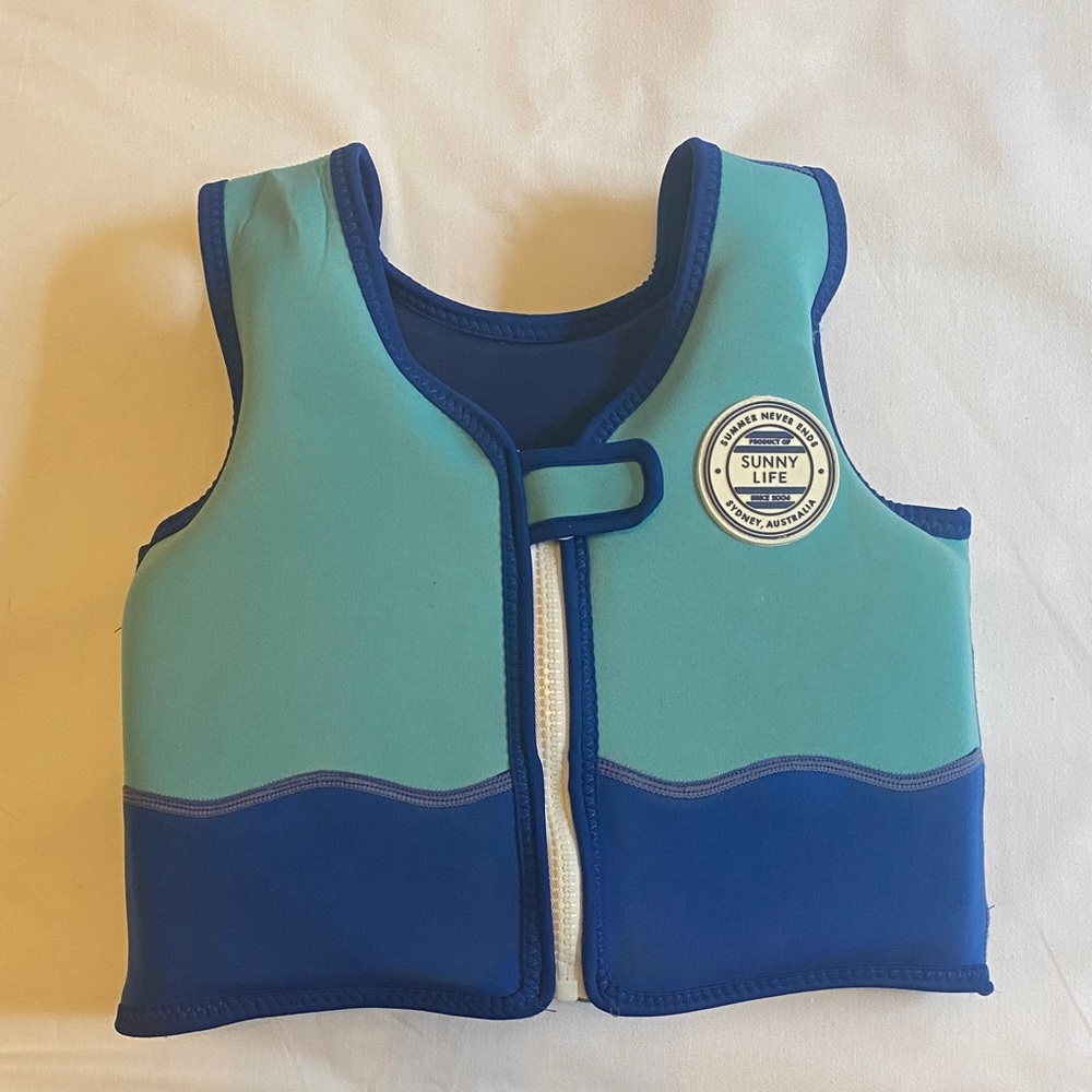 Sunnylife Aqua and Navy Kids Swim Vest